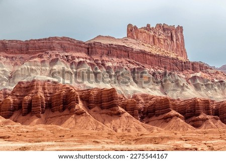 Colorful and surreal Eroded mountains of Capitol Reef National Park in the Southwest USA