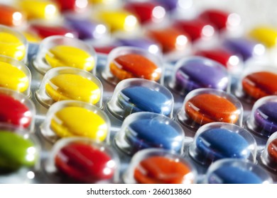 Colorful Tablets In Blister Pack