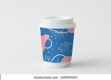 Colorful takeaway coffee cup mockup design