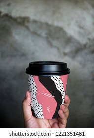 Colorful takeaway coffee cup mockup design