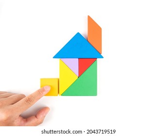 Colorful Tangram Puzzle House On White Stock Photo 2043719519 ...