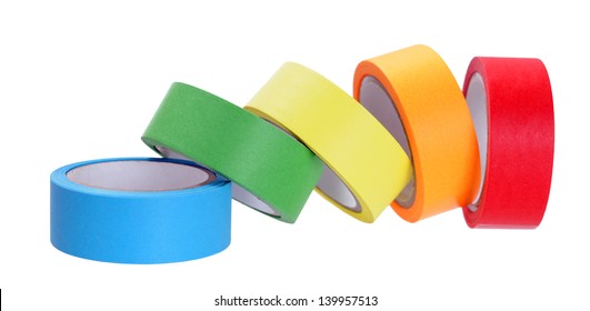 Colorful Tape Rolls Isolated On White