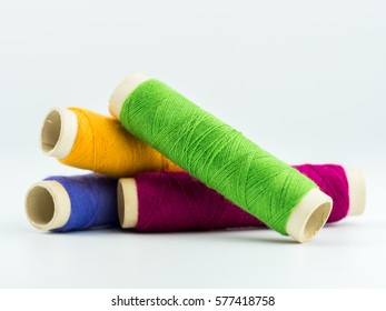 Colorful thread close up