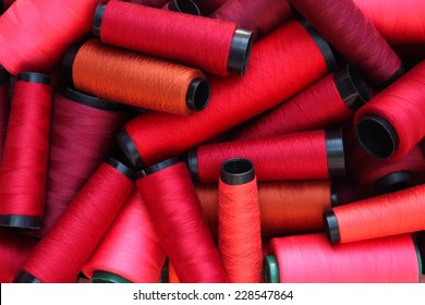 Colorful Threads In Red Tone