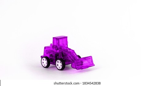 purple excavator toy