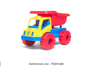 Colorful Toy Truck Isolated On White Background.