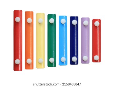 Colorful Toy Xylophone Childrens Music Instrument (with Clipping Path) Isolated On White Background