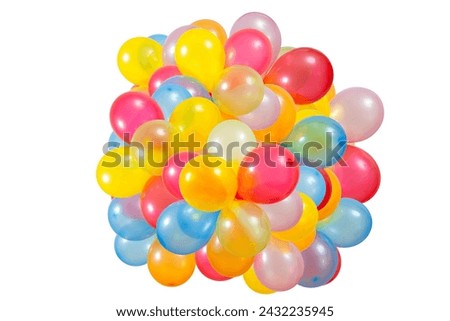 Colorful transparent balloons. Multicolored balloon's group on Isolated Background