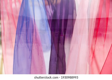Colorful transparent Korean traditional clothes are being dried on a clothesline at Namsan Hanok Village near Seoul, South Korea 
 - Shutterstock ID 1930988993