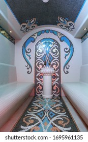 Colorful Turkish Bath Interior. Luxurious Steam Bath - Hamam (hammam) In A Hotel.