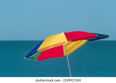 Colorful Umbella On Venice Beach, Florida