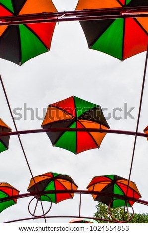 Similar – Image, Stock Photo Covered and protected passageway with plastic tarpaulins for passers-by at a construction site.