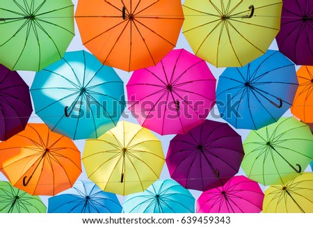 colorful umbrellas make people happy