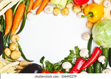 Colorful Vegetable Frame, Healthy Food Concept.