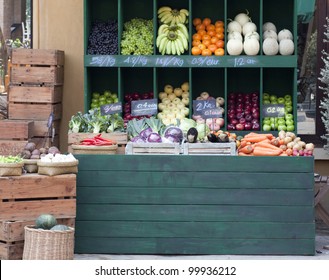 Colorful Vegetables On Market Stand