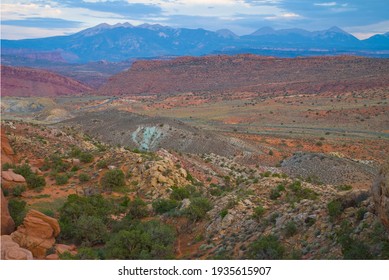 Colorful View Of La Sal Mountains In Utah