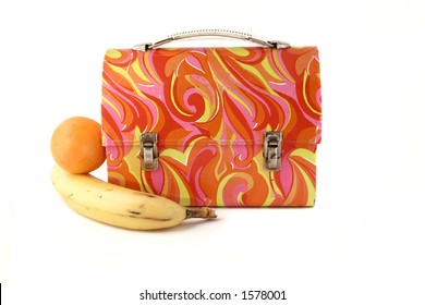 Colorful Vintage Lunchbox And Fruit