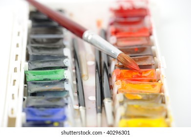 Colorful Watercolor Palette Brushes Stock Photo 40296301 | Shutterstock