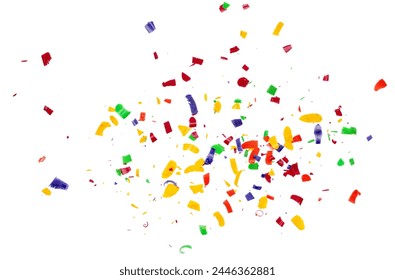 Colorful wax pastel spiral shavings from sharpener, pieces isolated on white, top view and clipping path
 - Powered by Shutterstock