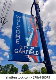 Colorful Welcome to Garfield banner in Garfield, New Jersey