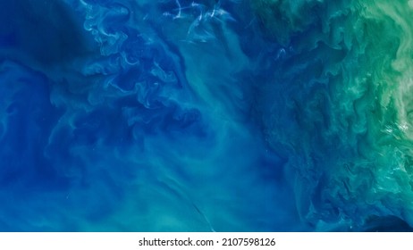 Colorful and windy blue sea horizontal background, aerial photo of beautiful turquoise ocean, top view of deep sea waters wallpaper, The North Sea, Britain. Elements of this image furnished by NASA