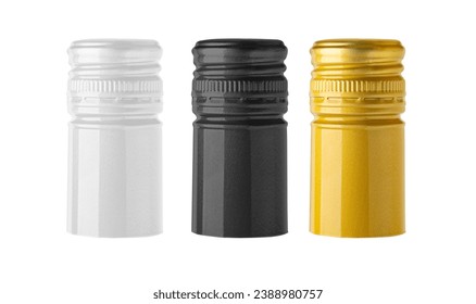 Colorful wine caps. Isolated on white background. With clipping path
