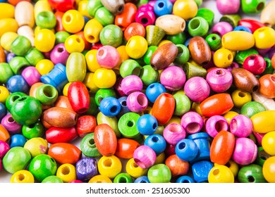 Colorful Wooden Beads Background