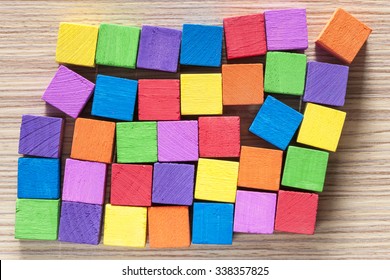 Colorful Wooden Blocks Background 