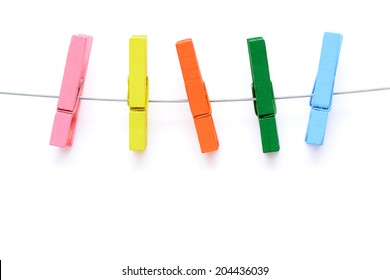 colorful wooden clothespin