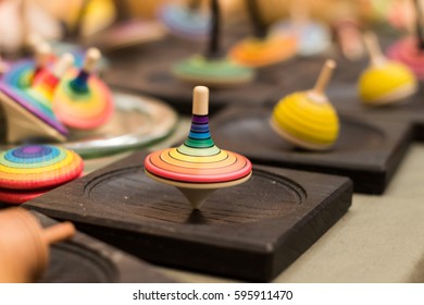 Colorful Wooden Spinning Top