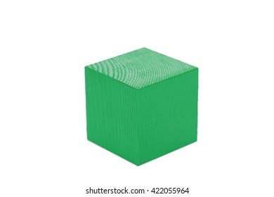 Colorful Wooden Toy Cube Isolated On A White