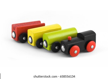 wooden train magnets