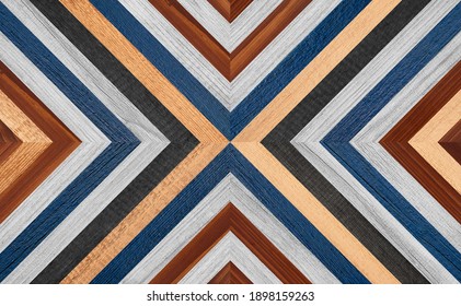 Colorful Wooden Wall With Chevron Pattern. Wood Texture Background. Wooden Planks.