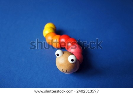 Colorful Wooden Wiggly Worm, Caterpillar Worm Toys