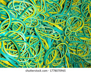 Colorful Yellow Green Rubber Ring Background