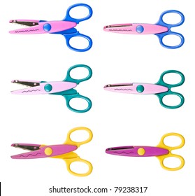 Colorful Zigzag Scissors On White Background