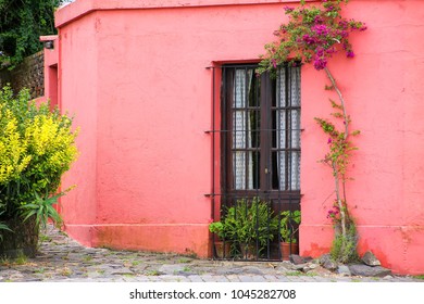 Colorfully Painted House In Colonia Del Sacramento, Uruguay. It Is One Of The Oldest Towns In Uruguay