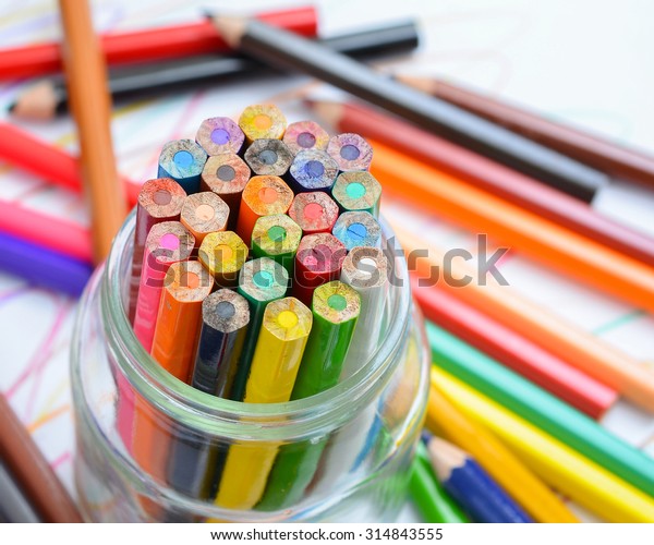 Coloring Crayons Color Pencils Wooden Crayon Stock Photo Edit Now