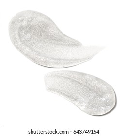 Colorless Lip Gloss Smear On A White Background