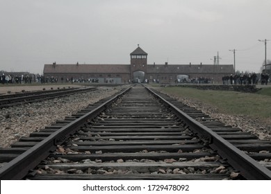 Colorless Railway Auschwitz Concentration Camp