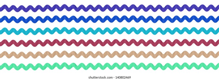 colors ric rac in white background  - Shutterstock ID 140802469