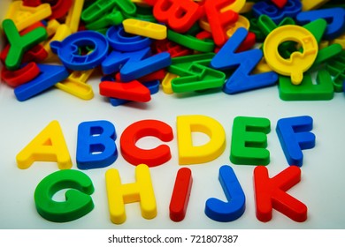 Colorul Plastic Letters Spelling Text Abcdef Stock Photo 721807393 ...