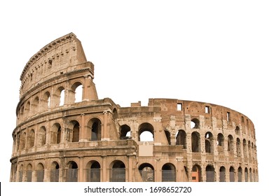 Colosseum, or Coliseum, isolated on white background. Symbol of Rome and Italy - Shutterstock ID 1698652720