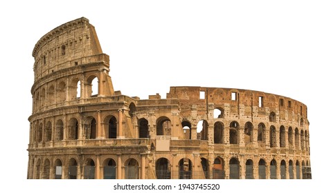 Colosseum, or Coliseum, isolated on white background. Symbol of Rome and Italy - Powered by Shutterstock