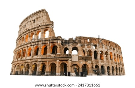 Colosseum, or Coliseum, isolated on a white background. represents the rich history and majestic allure of Rome and Italy.