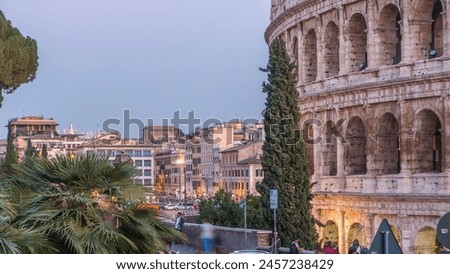 Similar – Image, Stock Photo Illuminated Colosseum at night, long exposure.