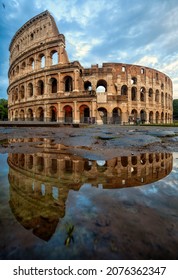Colosseum morning in Rome, Italy. Colosseum is one of the main attractions of Rome.