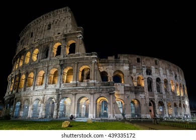 Colosseum In Rome By Night
