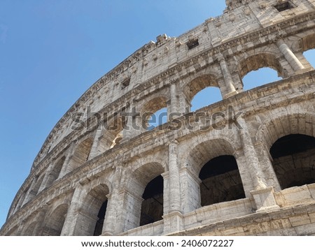 Colosseum in Rome Italy. View from the ground looking up.