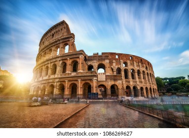 Colosseum In Rome, Italy - World Famous Travel Destination.